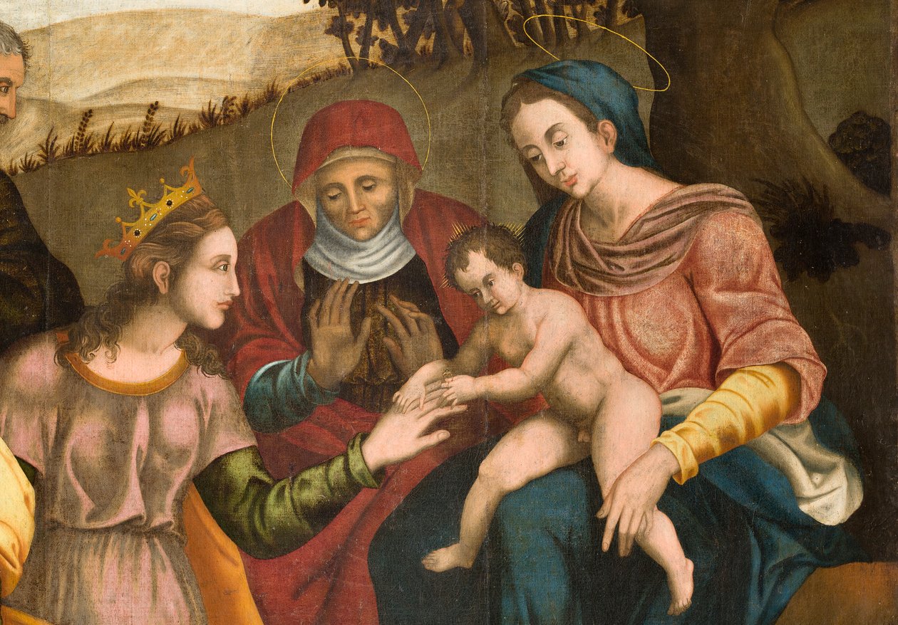 Casamento de Santa Catarina, pormenor de Orazio da Spinazzola Iacobetta