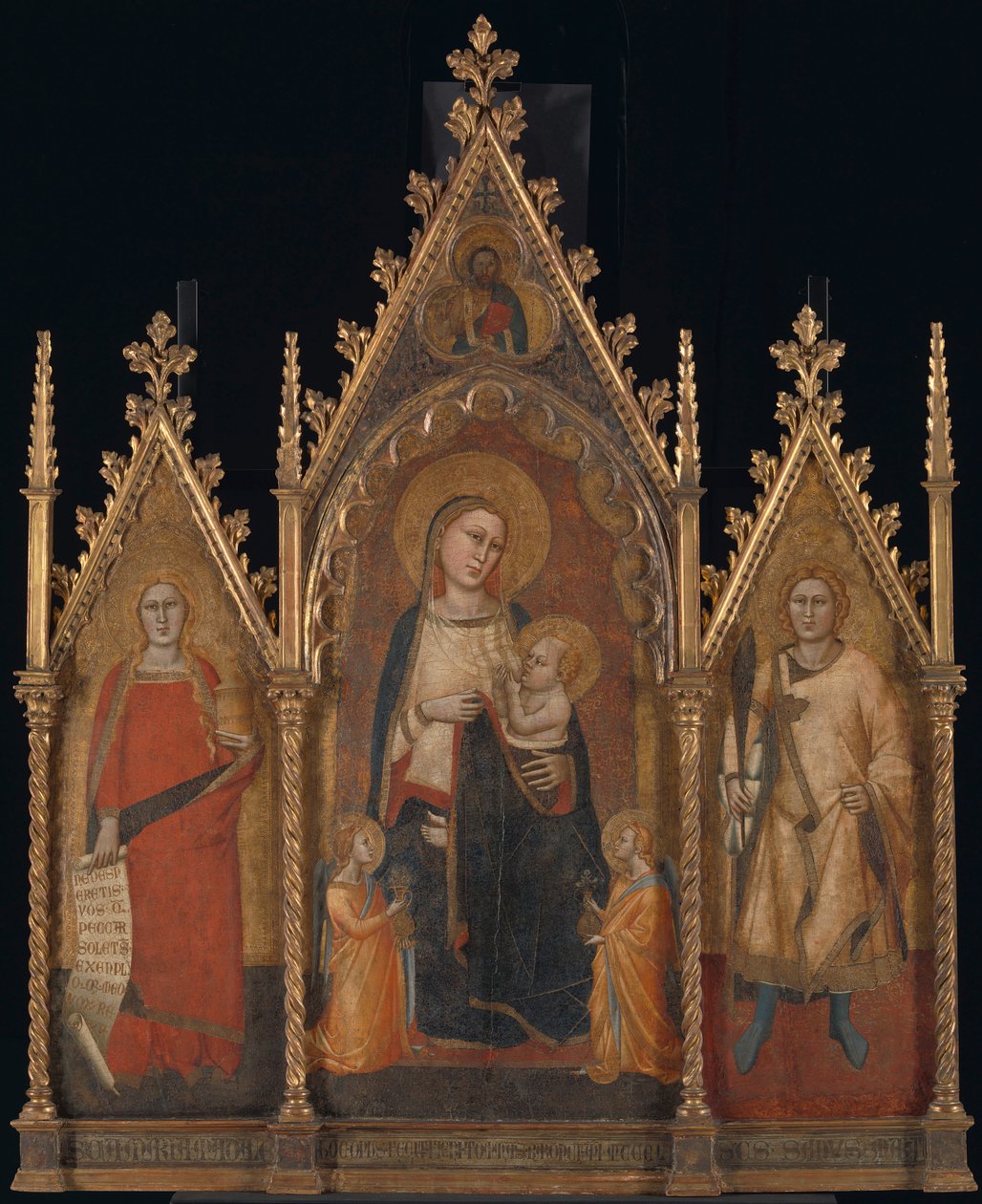 Tríptico com Maria e criança e os santos Maria Madalena e Ansanus de Orcagna
