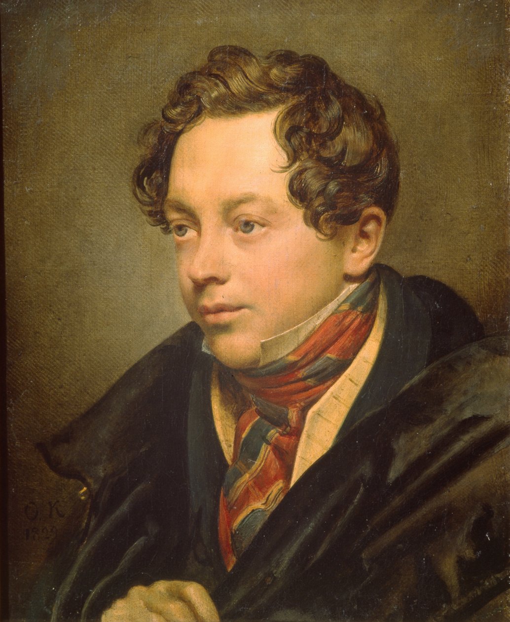Retrato do artista Pyotr Basin 1794-1881, 1829 de Orest Adamovich Kiprensky