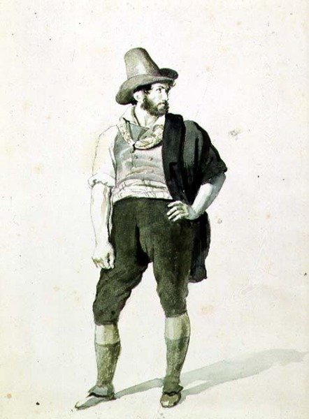 The Young Italian, c.1834 (aguarela) de Orest Adamovich Kiprensky