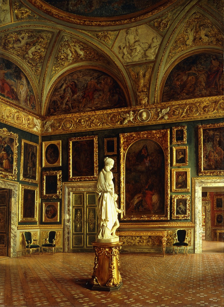 Uma sala no Palácio Pitti (óleo sobre tela) de Oreste Costa