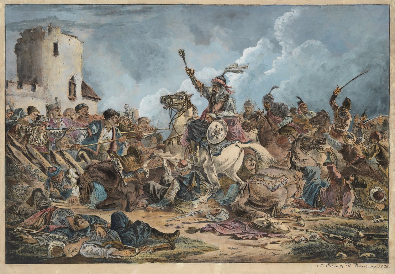 Batalha entre os georgianos e as tribos da montanha de Orlowski