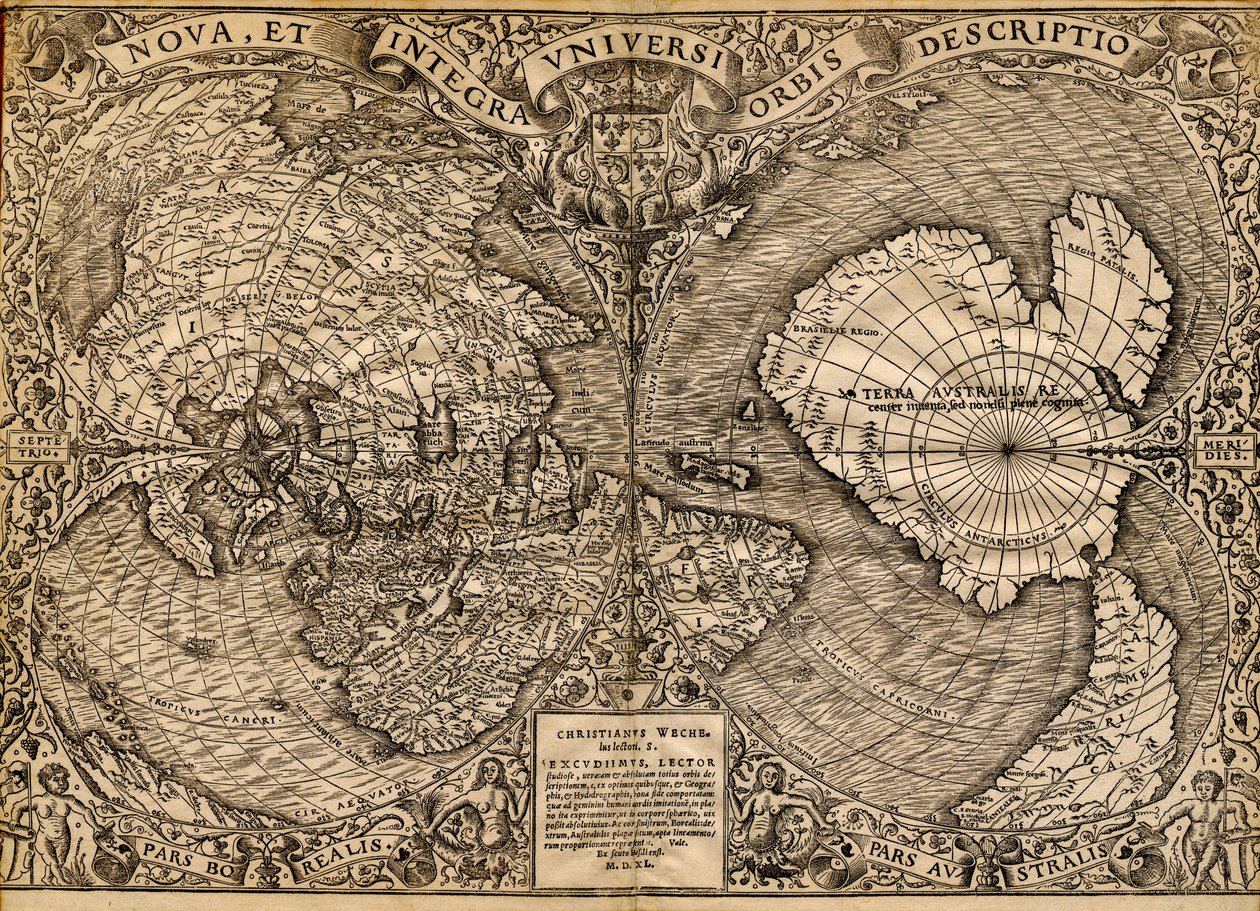 Nova, et integra universi orbis descriptio de Oronce & Roigny Joannem & Mela Pomponius Finé