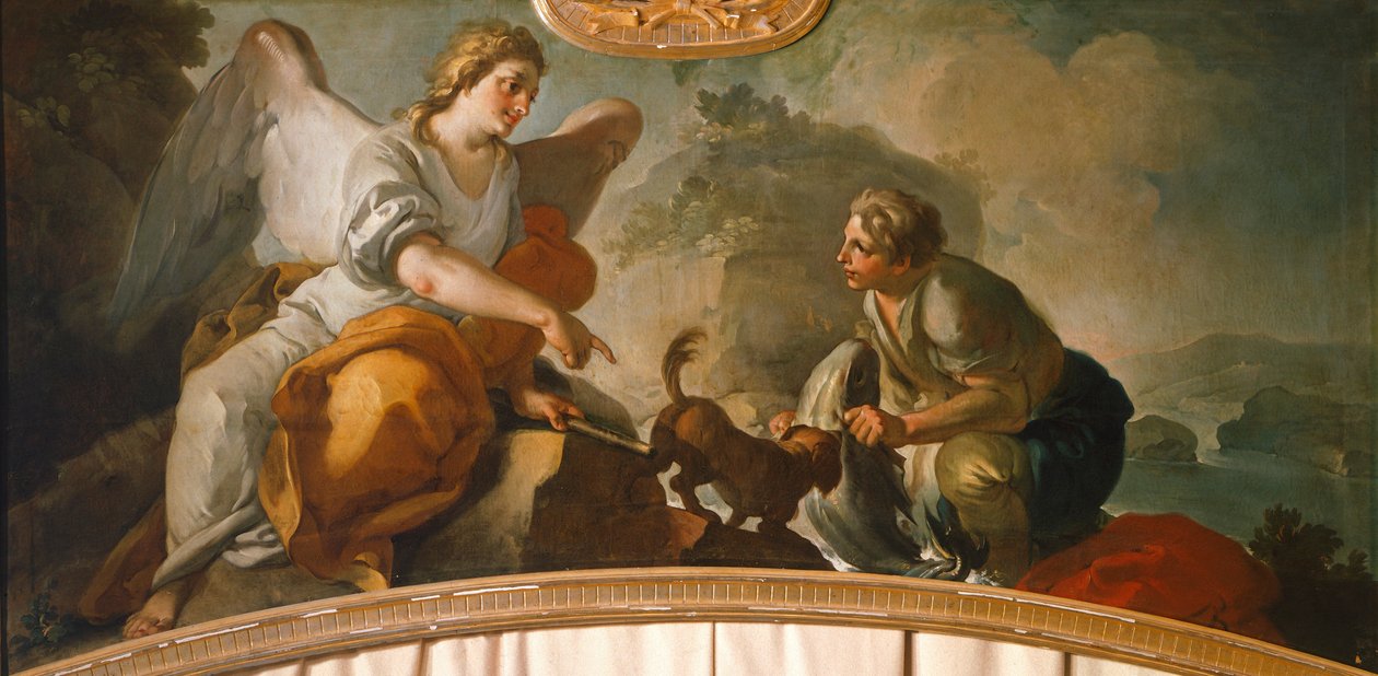 Tobias e Angel, de Oronzo Tiso (1726-1800) de Oronzo Tiso
