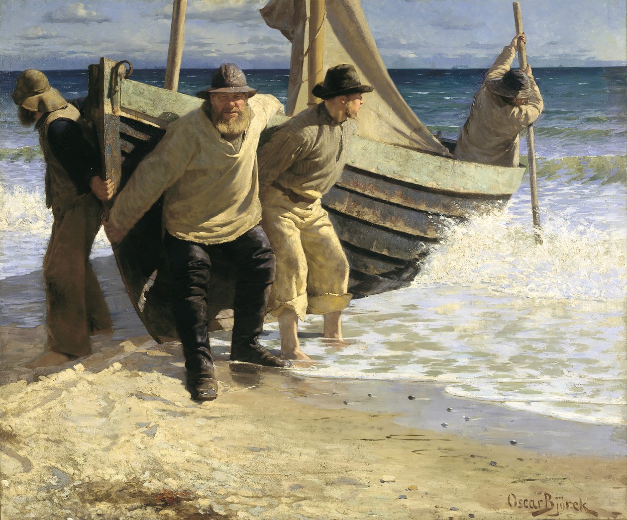 Lançando o barco. Skagen de Oscar Gustaf Bjorck