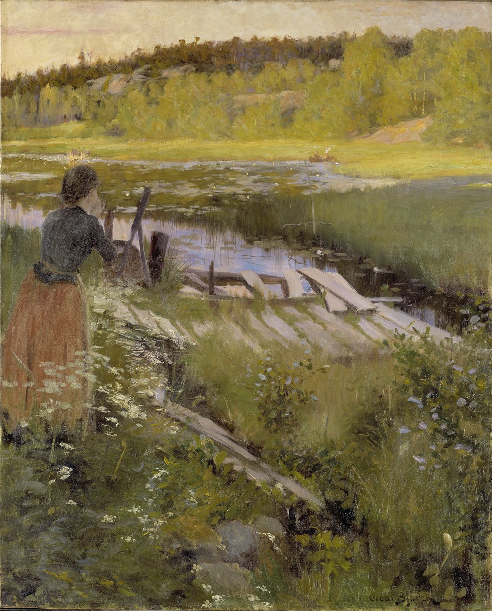 À beira do lago, vista da Balingsta de Oscar Gustaf Bjorck