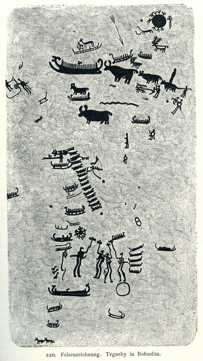 Desenho de rocha Tegneby em Bohuslän de Oscar Montelius