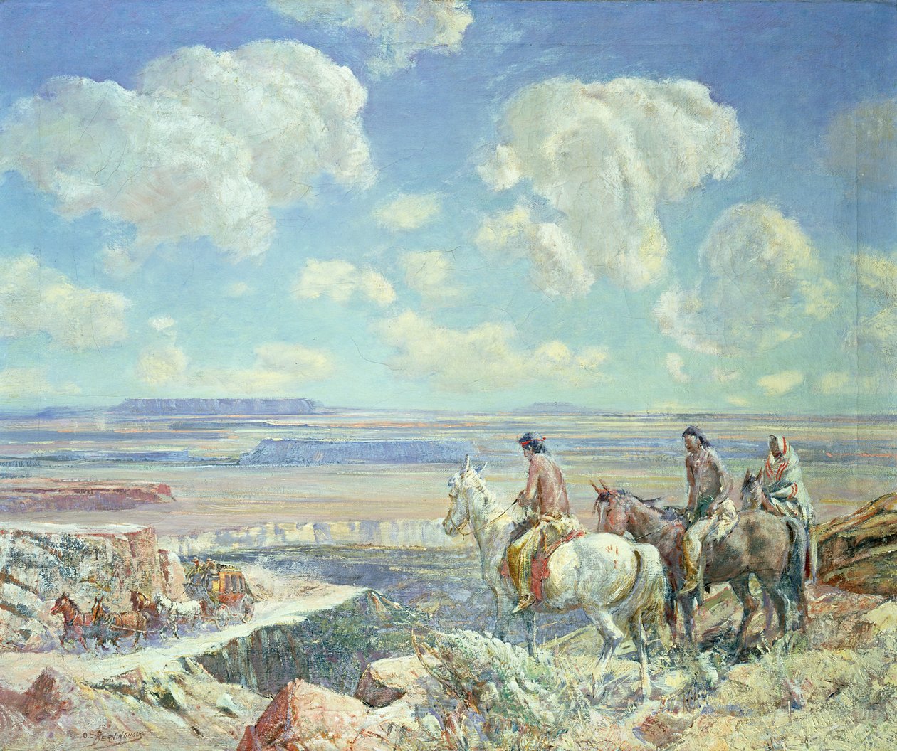 Relógio indiano (óleo sobre tela) de Oscar Edward Berninghaus