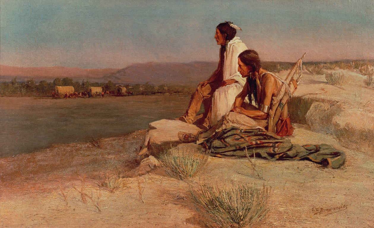 Vigilância do comboio de vagões (óleo sobre tela) de Oscar Edward Berninghaus