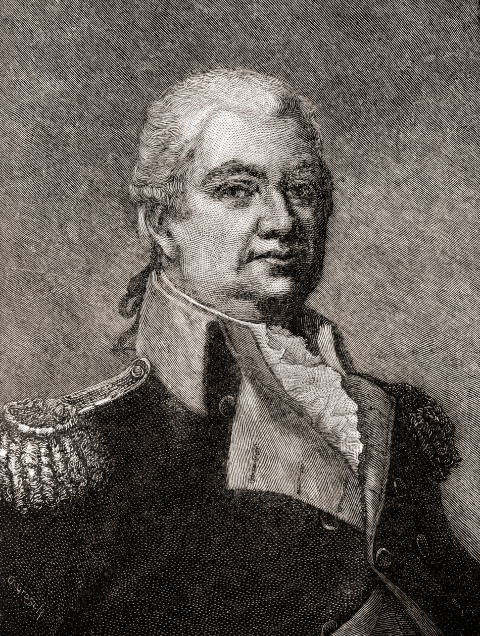 Henry Knox, da História do Nosso País, publicado em 1905 (gravura em madeira) de Oscar Edward Grosch