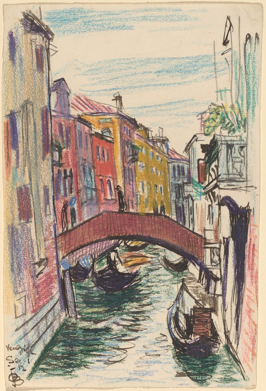 Canal, Veneza de Oscar F. Bluemner