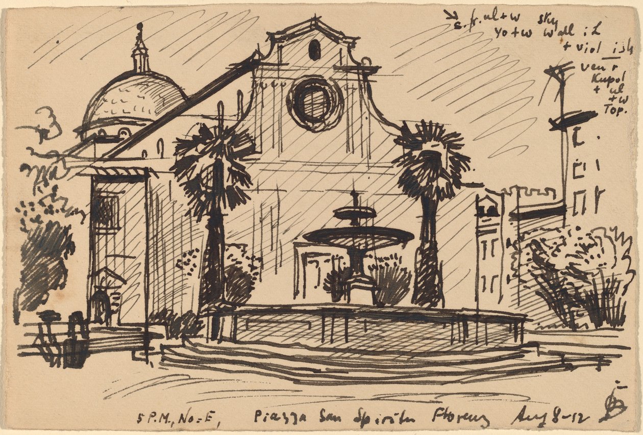 Praça S. Spirito, Florença de Oscar F. Bluemner