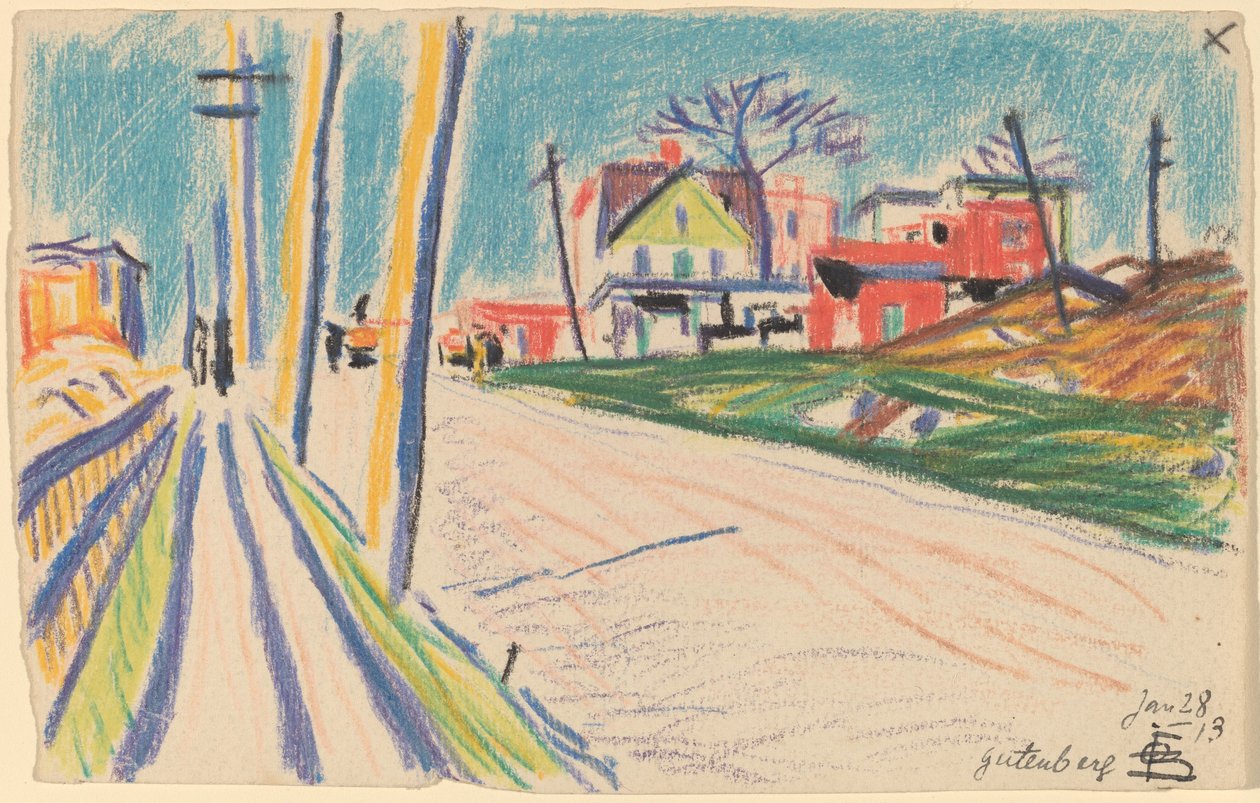 Rua no Bronx de Oscar F. Bluemner