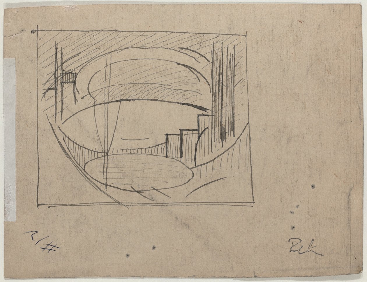 Estudo para "Soho" (verso) de Oscar F. Bluemner
