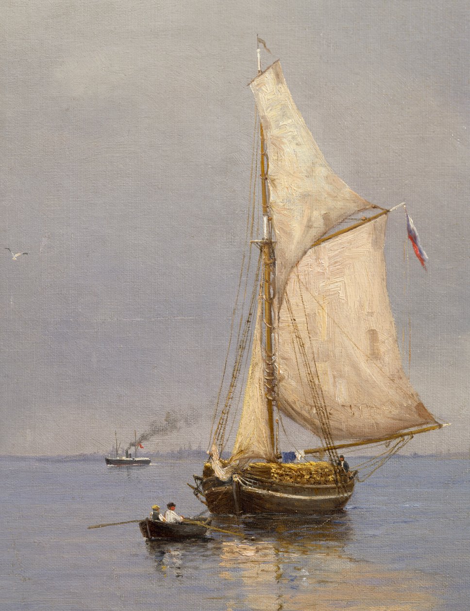 Dia de Verão no porto por Oscar Kleineh (1846-1919), Finlândia de Oscar Kleineh
