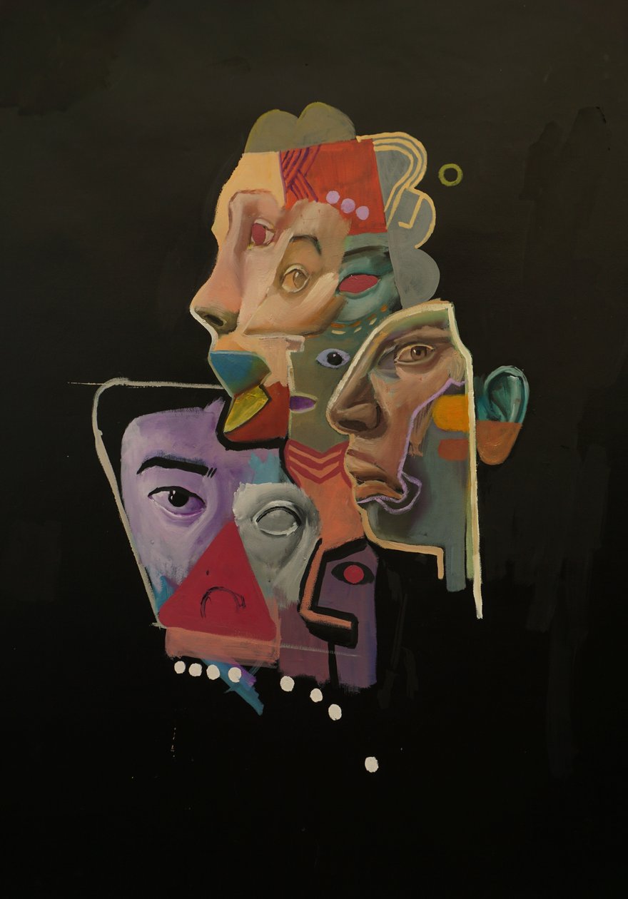 Castel of Colors (Thought Island), 2024-25 (óleo e acrílico sobre linho) de Oscar Nin