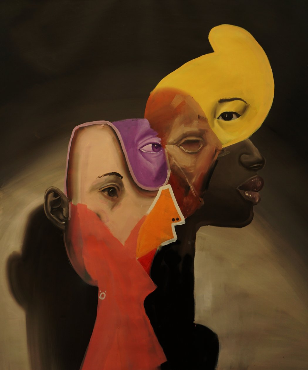 Kaleidoscope Of Identities, 2023 (óleo e tinta spray sobre linho) de Oscar Nin