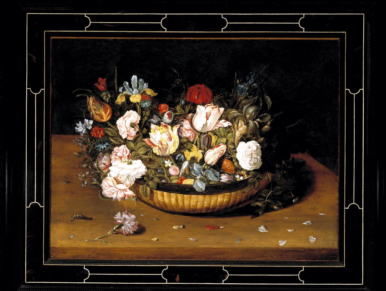 Cesta de flores, c.1615 (óleo no painel) de Osias the Elder Beert