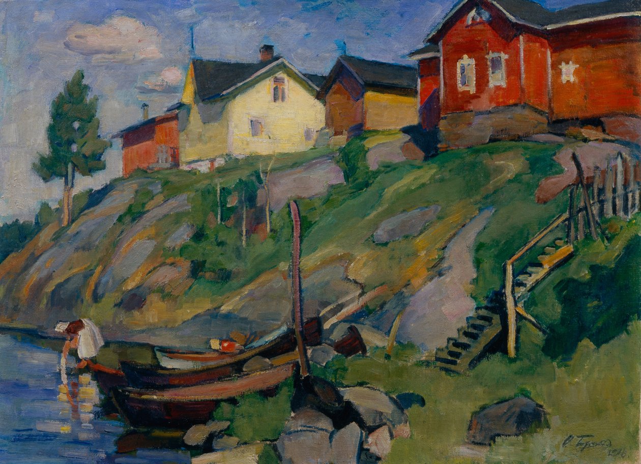 Uma vila rural na Finlândia, 1915 de Osip Emmanuilovich Braz