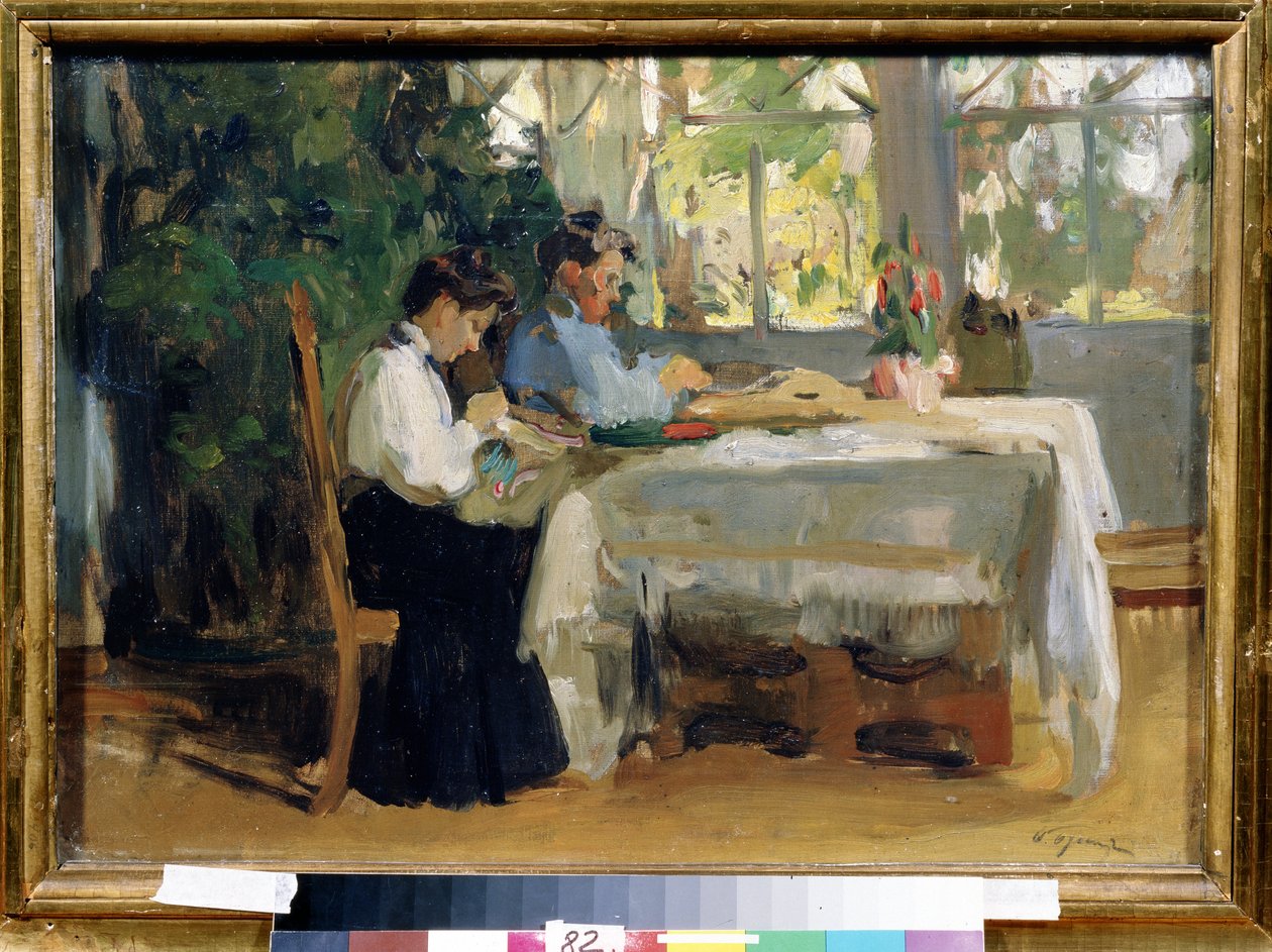 "Dance la Veranda" Peinture de Osip Emanuilovich Braz (1872-1936) State A. Radishchev Art Museum, Saratov de Osip Emmanuilovich Braz