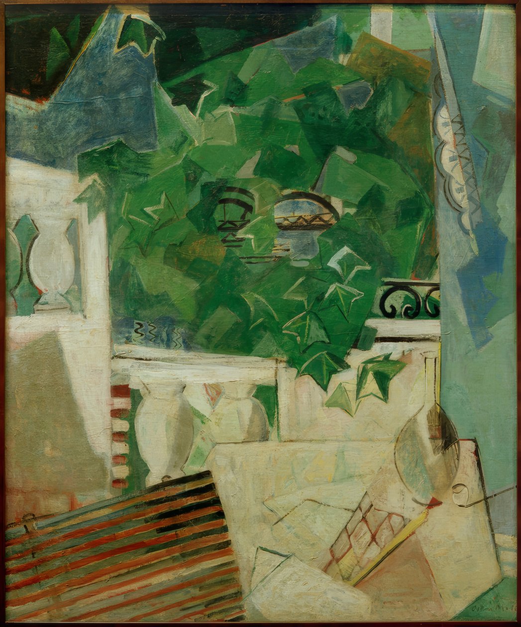 Paisagem com terraço branco de Oskar Moll
