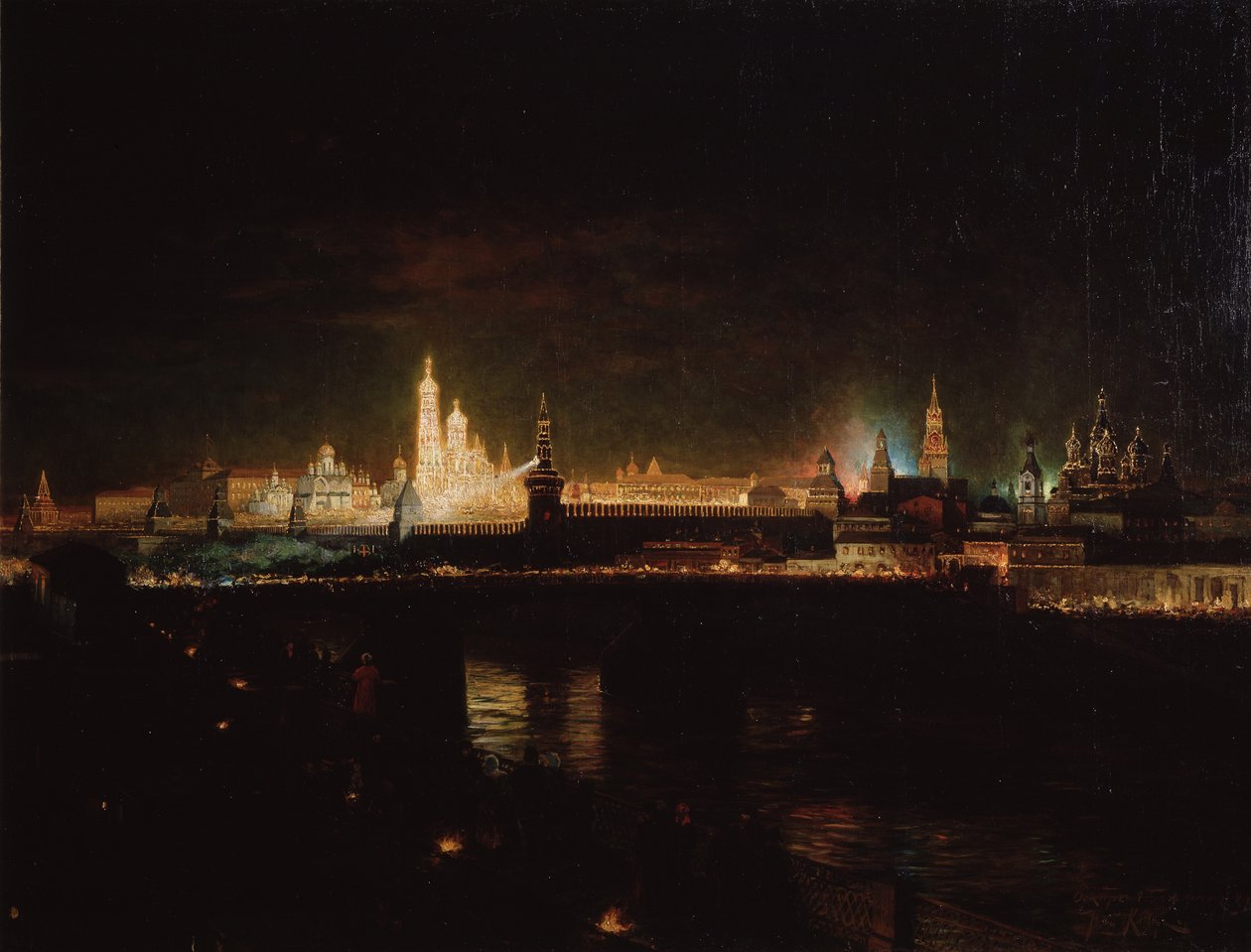 Iluminação do Kremlin de Moscou, 1883 de Oskar Adolfovich Hofman