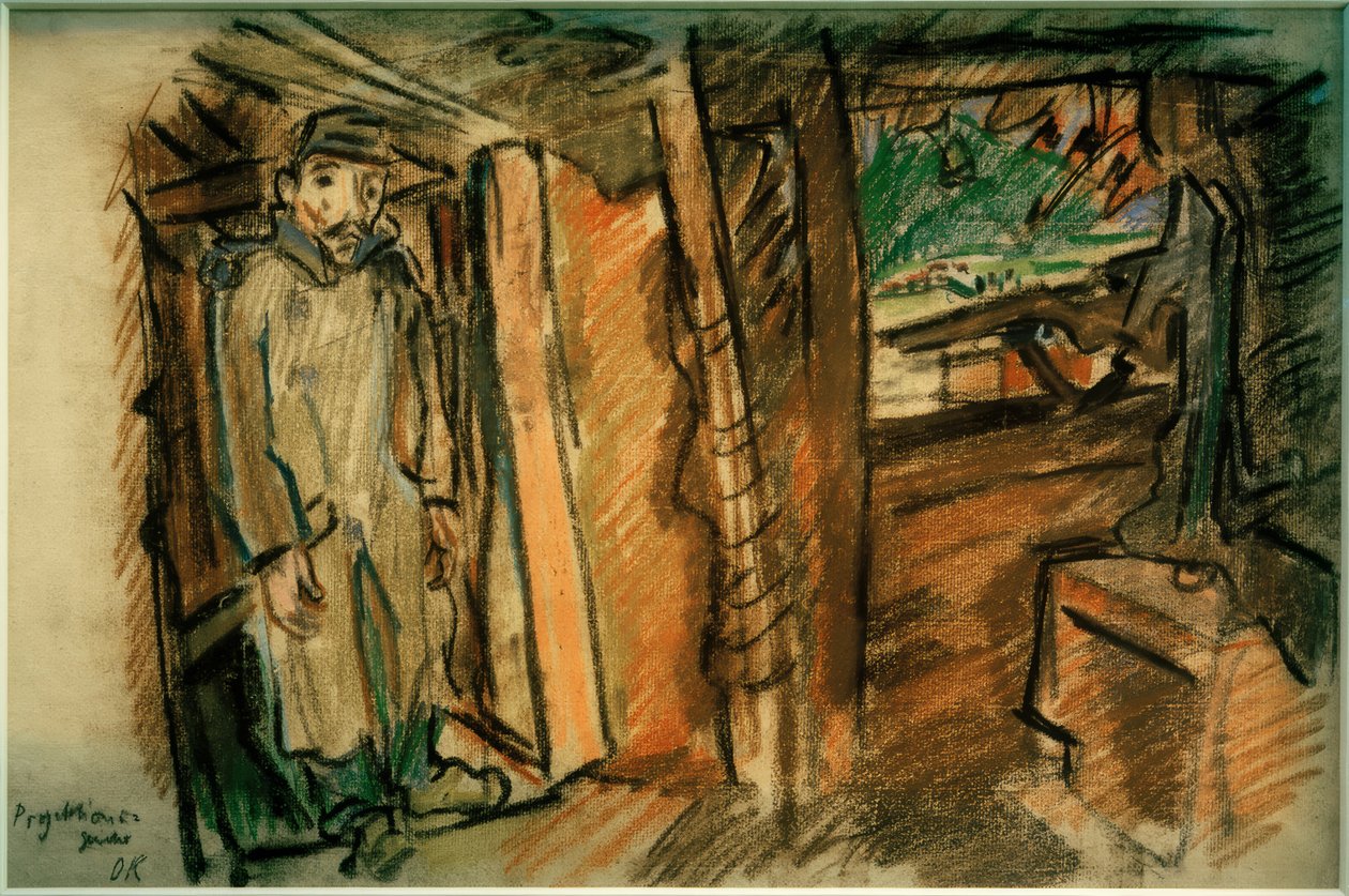 Fuzil de projecção em posição coberta de Oskar Kokoschka