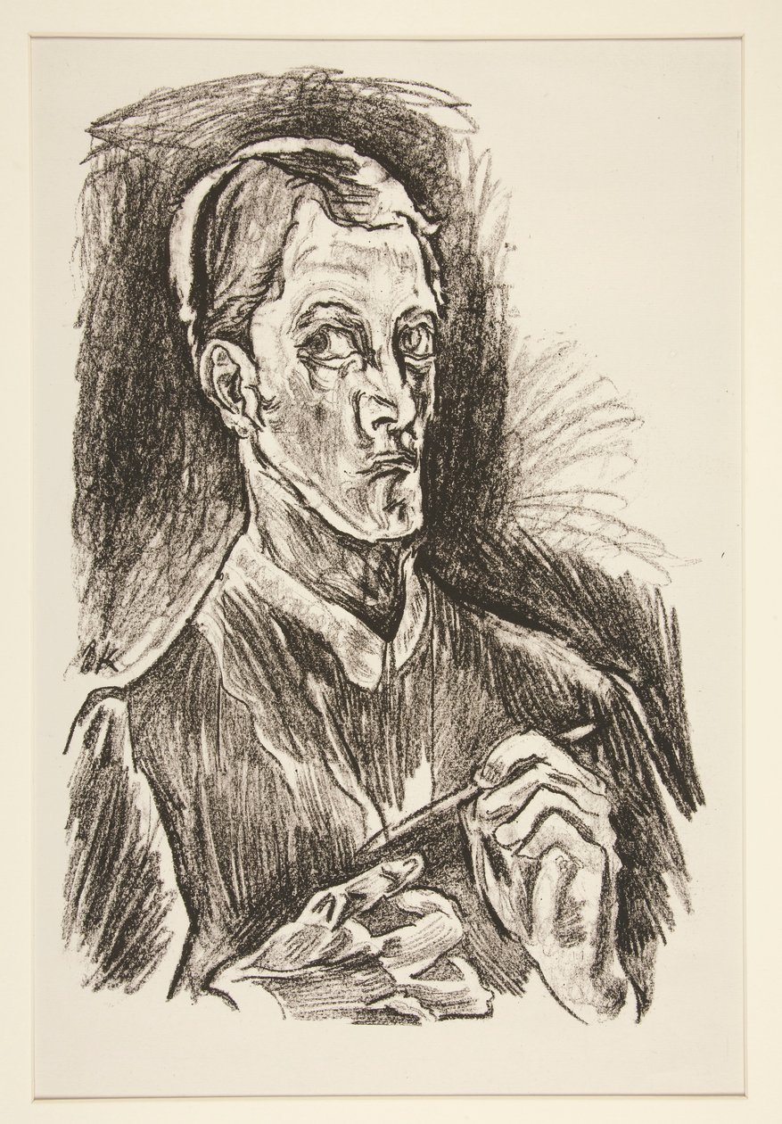 Autorretrato, do portfólio de Oskar Kokoschka