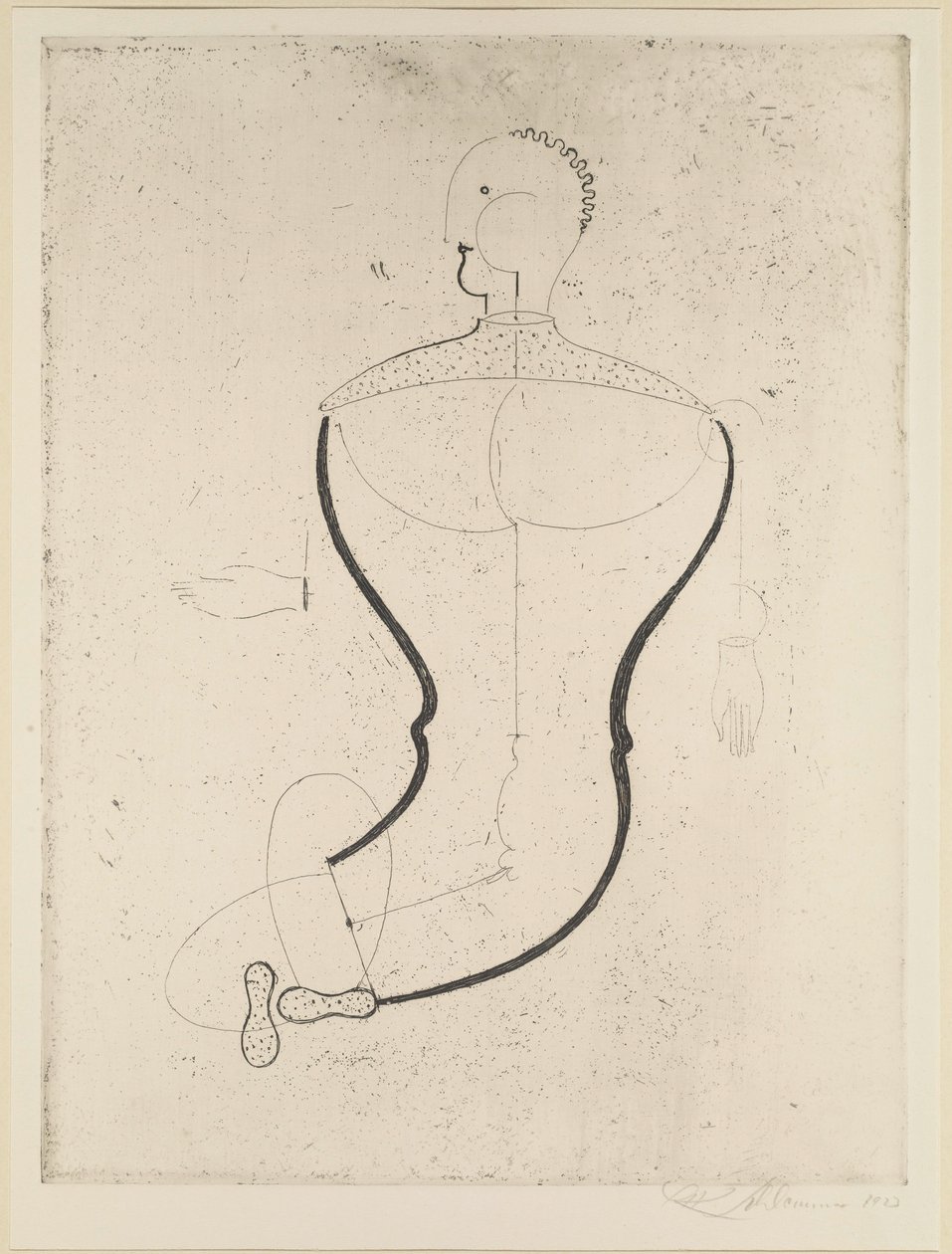 Figura abstrata à esquerda, 1923. de Oskar Schlemmer