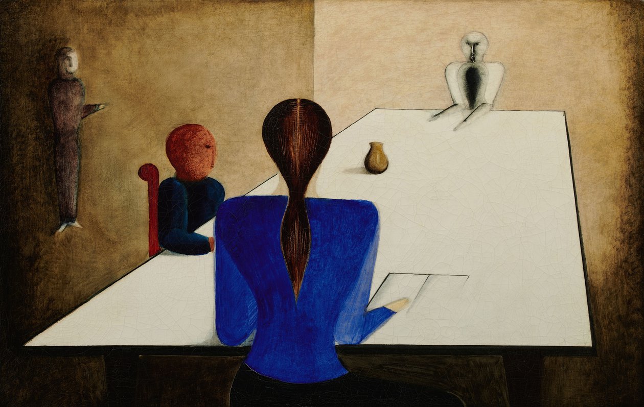 Grupo à Mesa, 1923. de Oskar Schlemmer