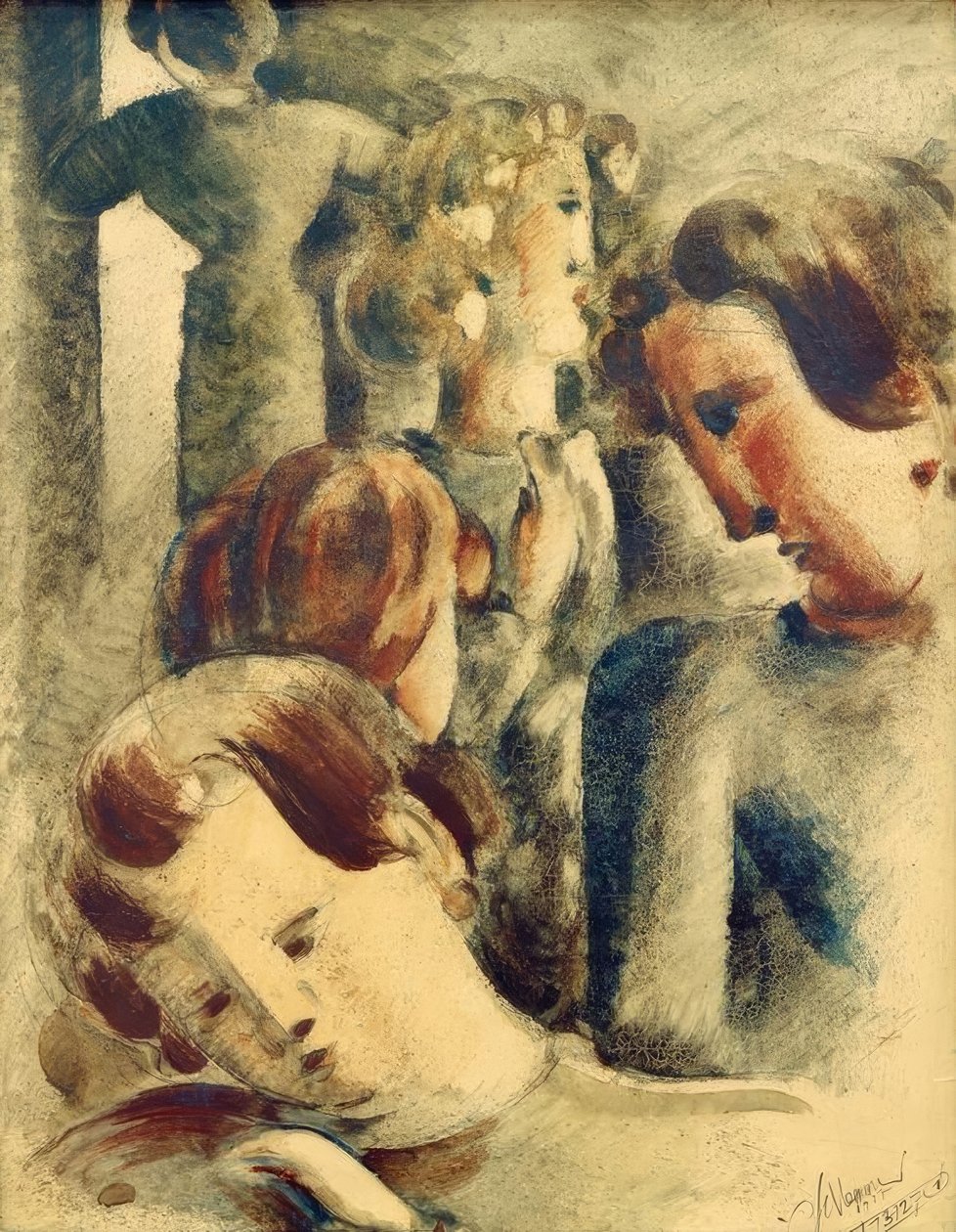 Grupo brilhante com loira azul de Oskar Schlemmer