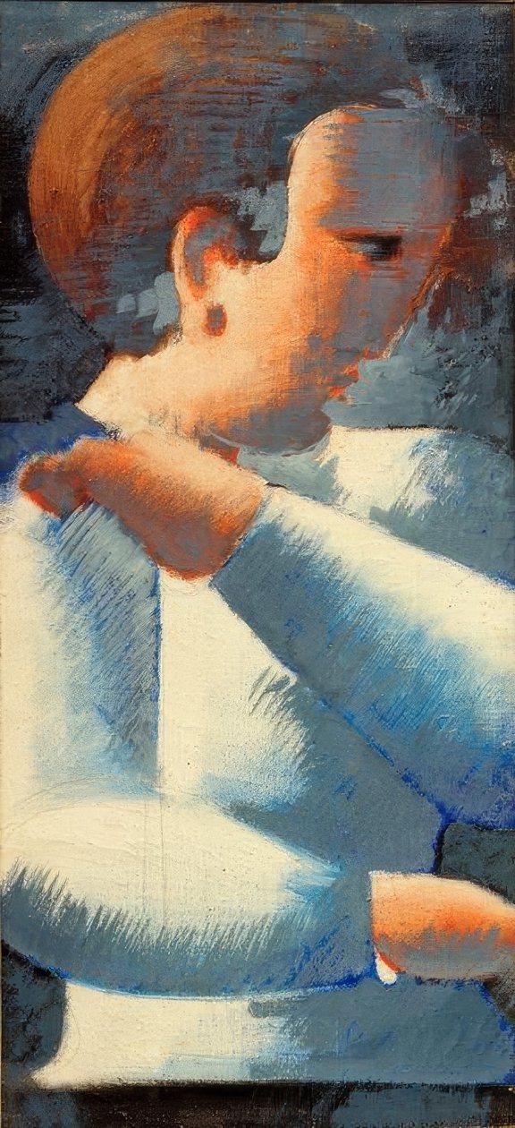 Menino em azul e branco de Oskar Schlemmer