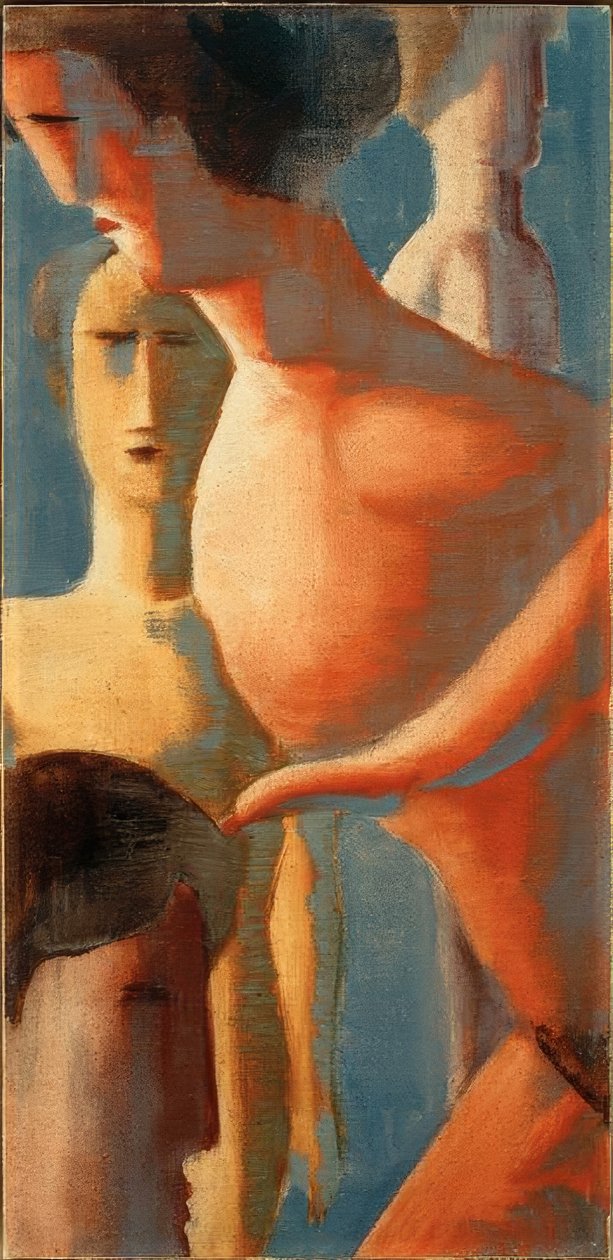 Composição pequena II, grupo de pão amarelo de Oskar Schlemmer
