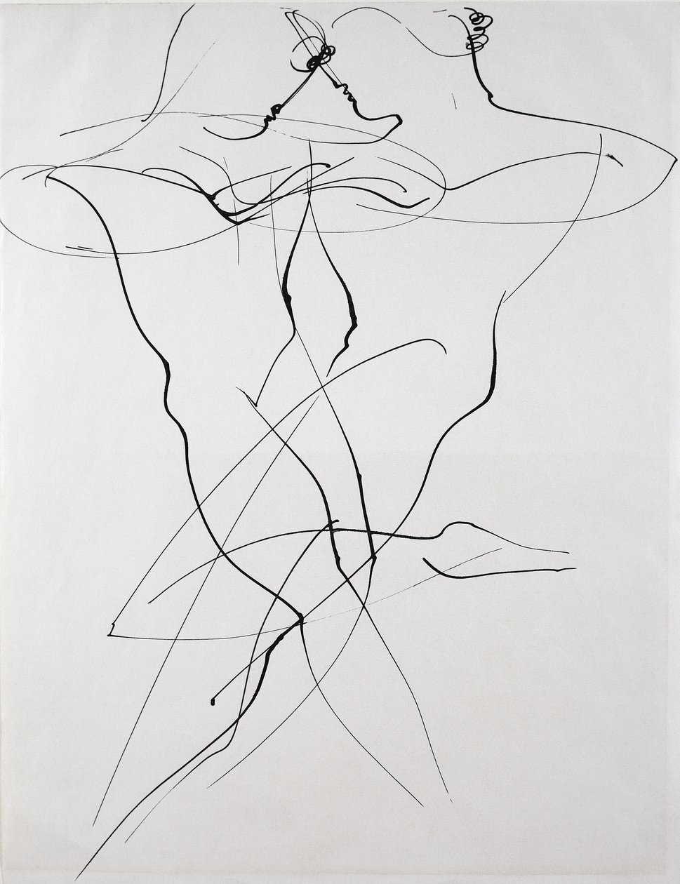 Duas figuras em movimento oposto, dançar de Oskar Schlemmer
