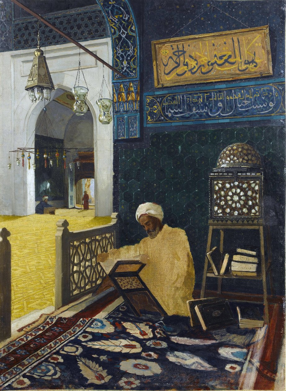 Recitando o Alcorão - Peinture de Osman Hamdi Bey de Osman Hamdi Bey