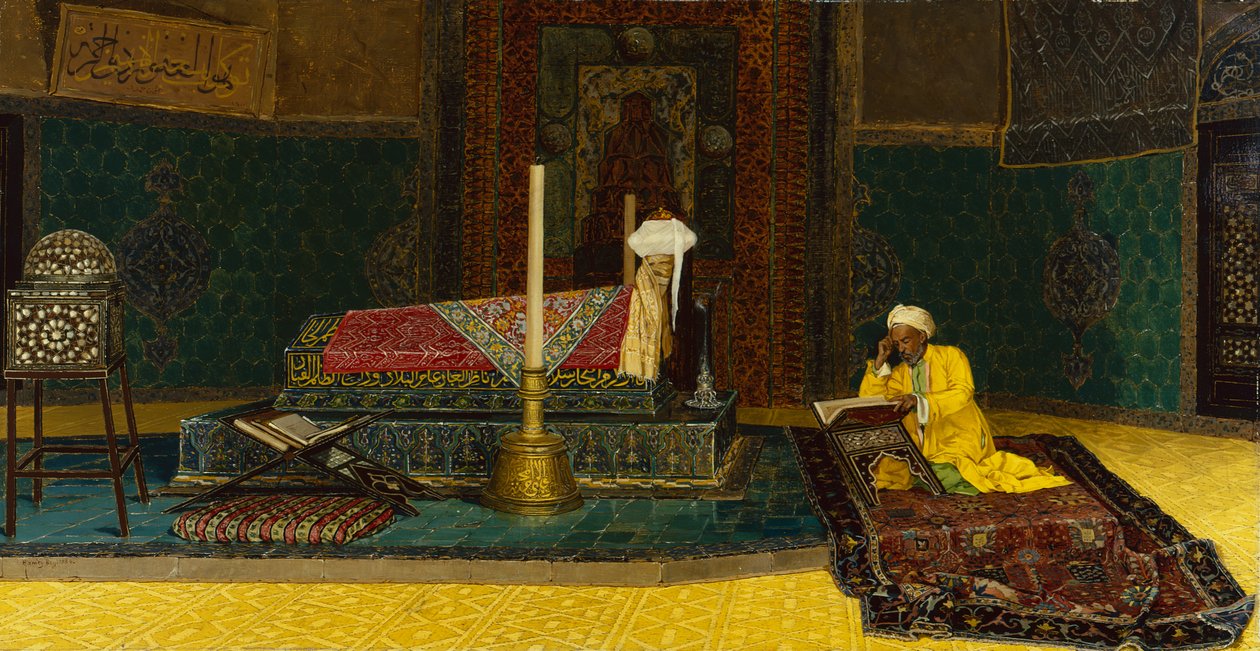 No túmulo de Maomé de Osman Pacha Zadeh Hamdy Bey