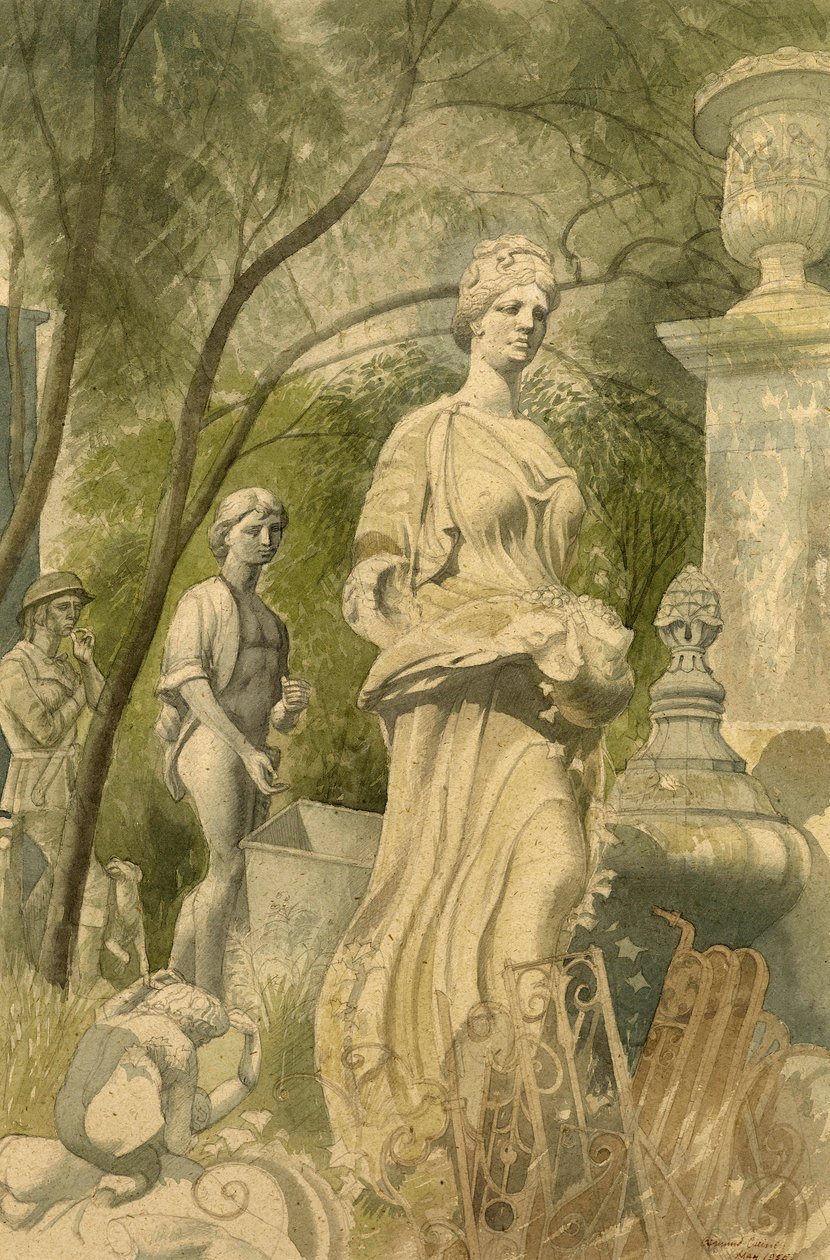 Estátuas do Jardim, 1955 (wc no papel) de Osmund Caine