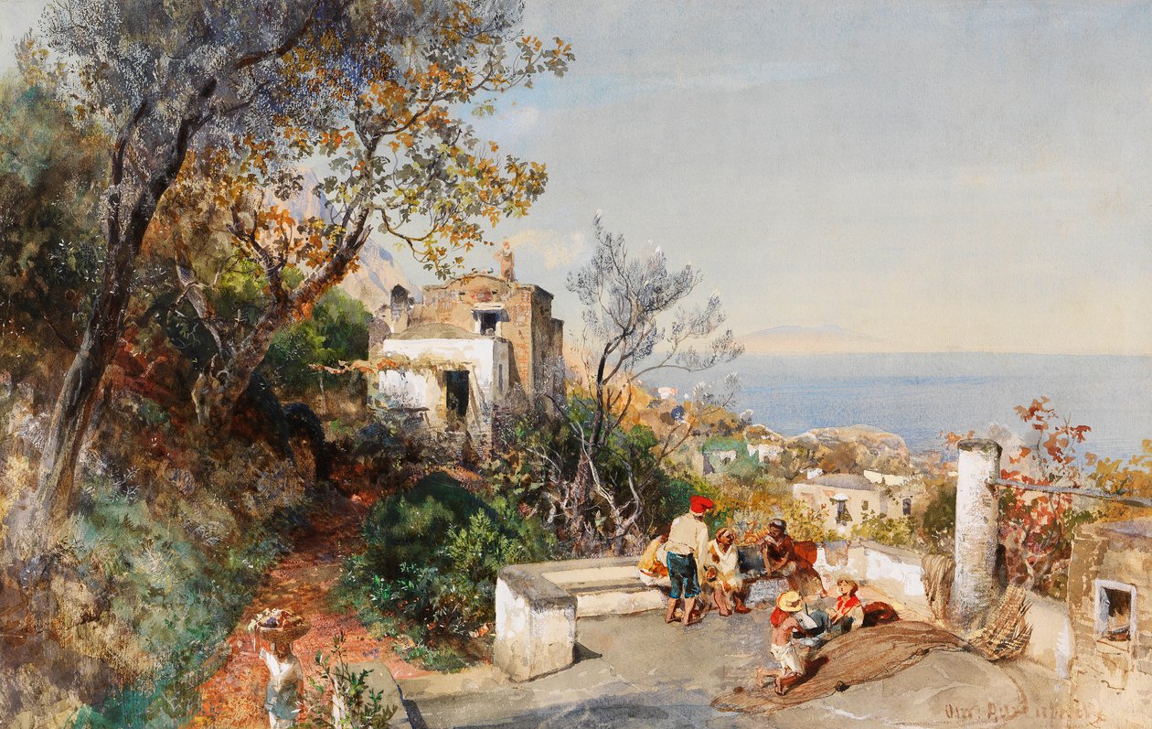 Vista sobre a baía de Nápoles de Oswald Achenbach