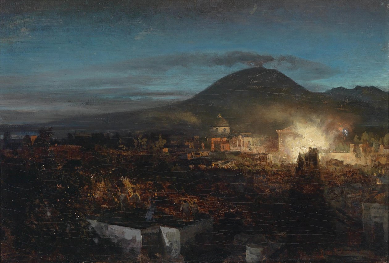 Fogos de artifício em Torre dell Annunziata perto de Nápoles de Oswald Achenbach