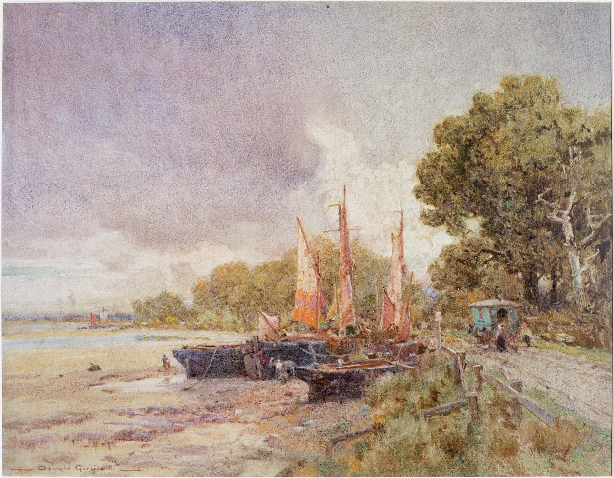 O Tamisa em Barnes (lápis) de Oswald Garside