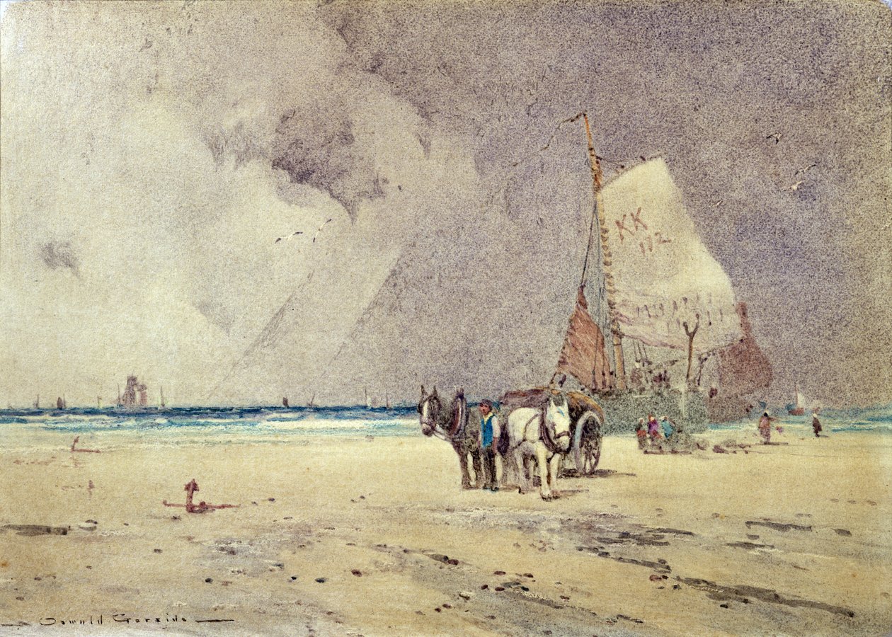 Cena da praia do inverno de Oswald Garside