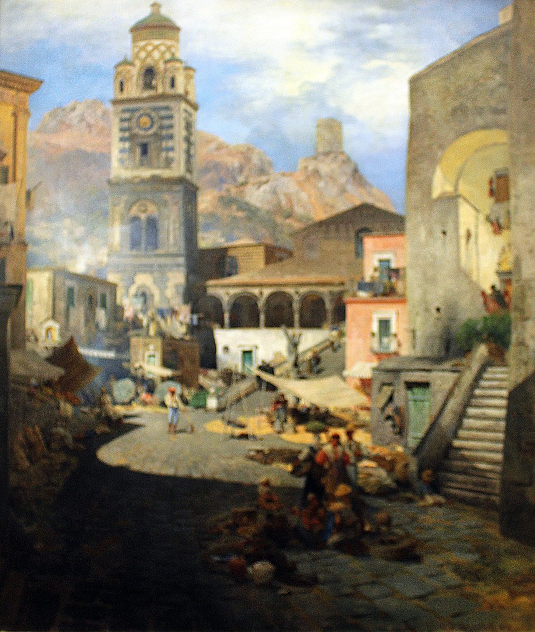 Alemão: Mercado de Amalfi de Oswald Achenbach