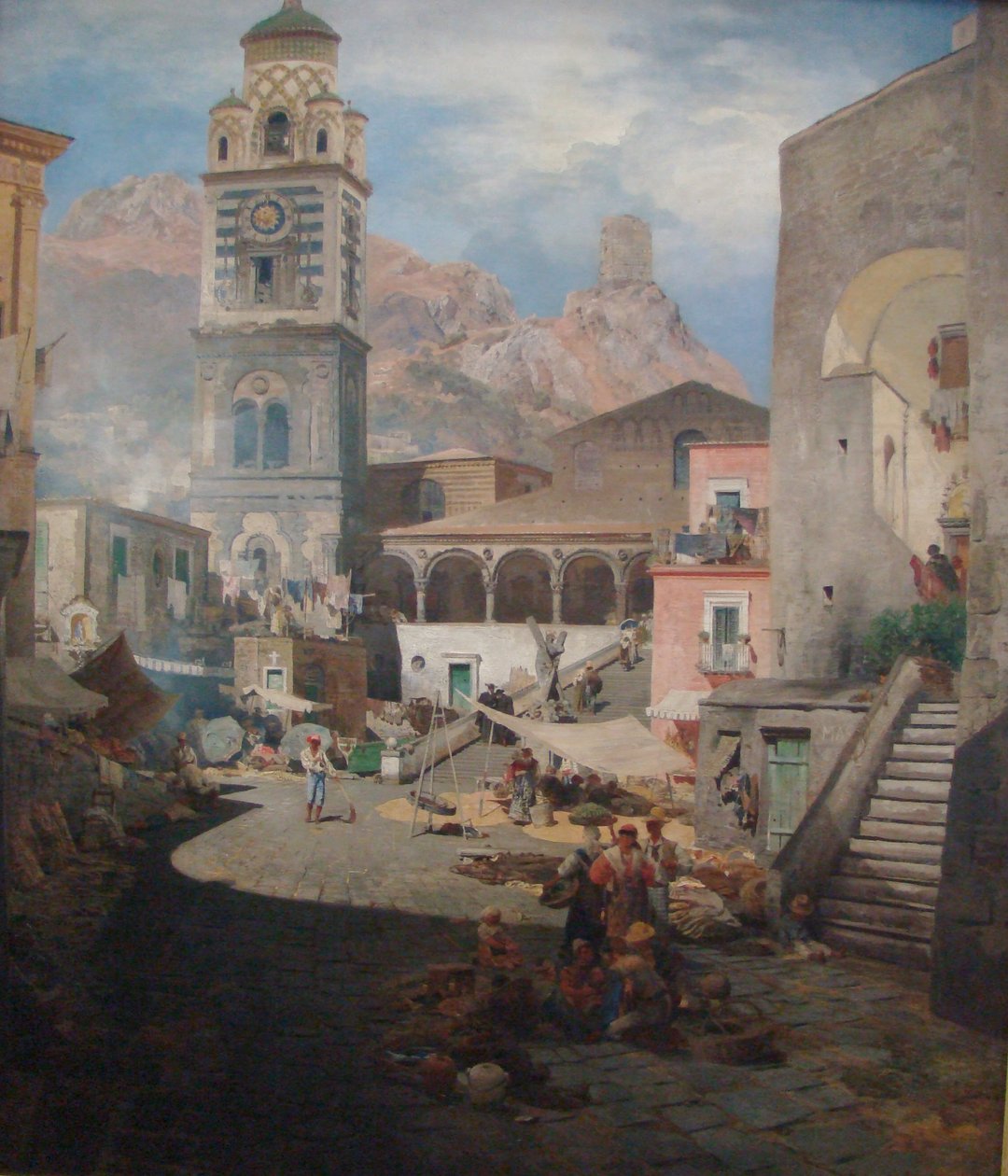 Alemão: Mercado de Amalfi de Oswald Achenbach