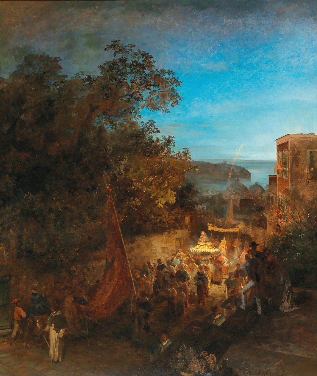 Ischia - Festa de Santa Ana, Casamicciola de Oswald Achenbach