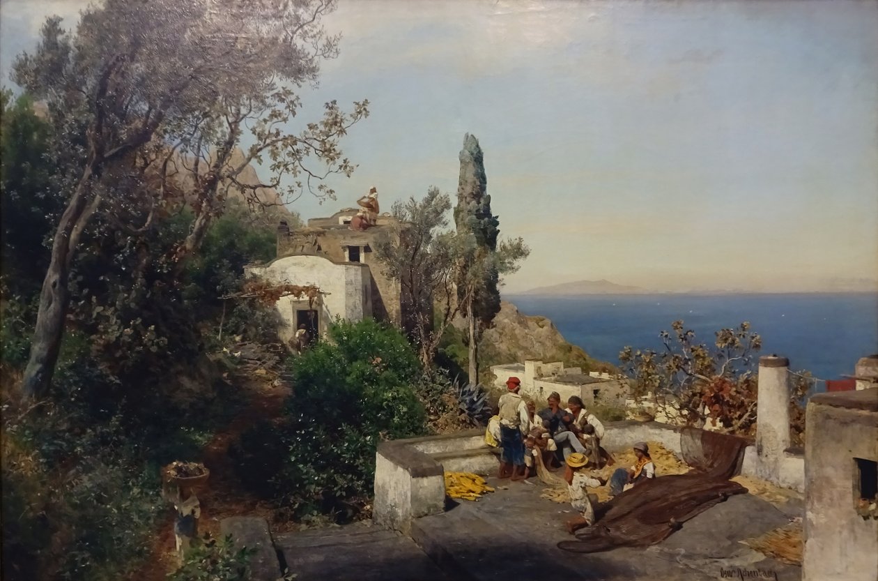 Vista sobre a baía de Nápoles de Oswald Achenbach