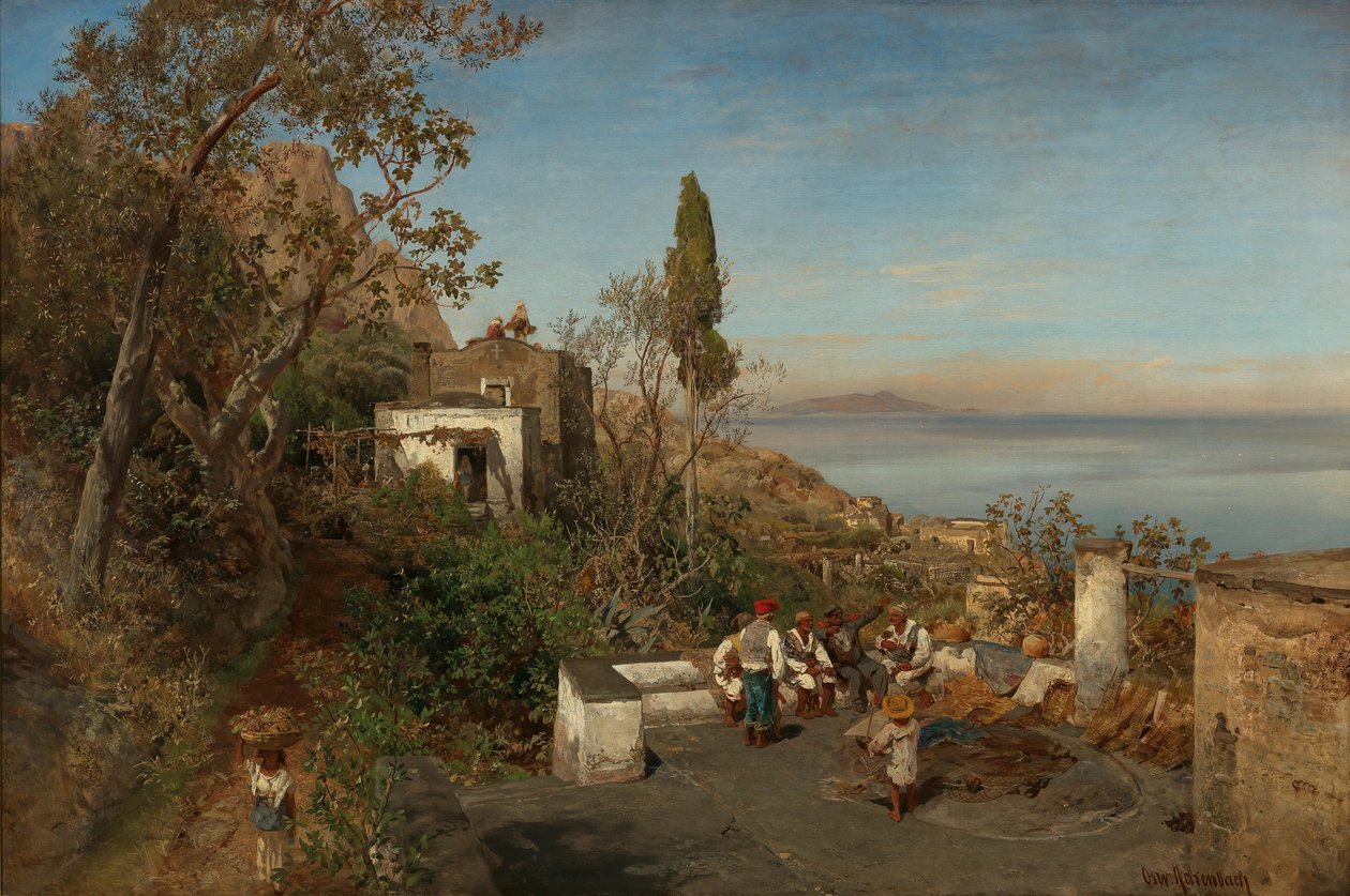Vista sobre a baía de Nápoles de Oswald Achenbach