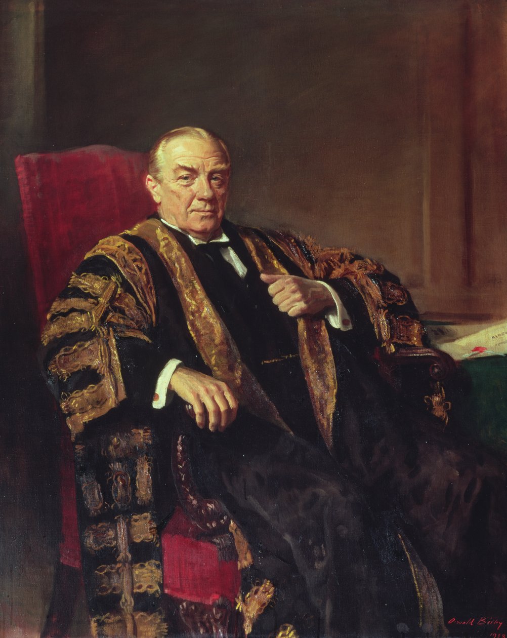Retrato de Stanley Baldwin (1867-1947) (óleo sobre tela) de Oswald Hornby Joseph Birley