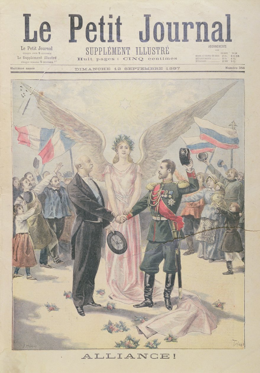A Aliança Franco-Russa, capa do &39;Le Petit Journal&39;, 12 de setembro de 1897 de Oswaldo Tofani