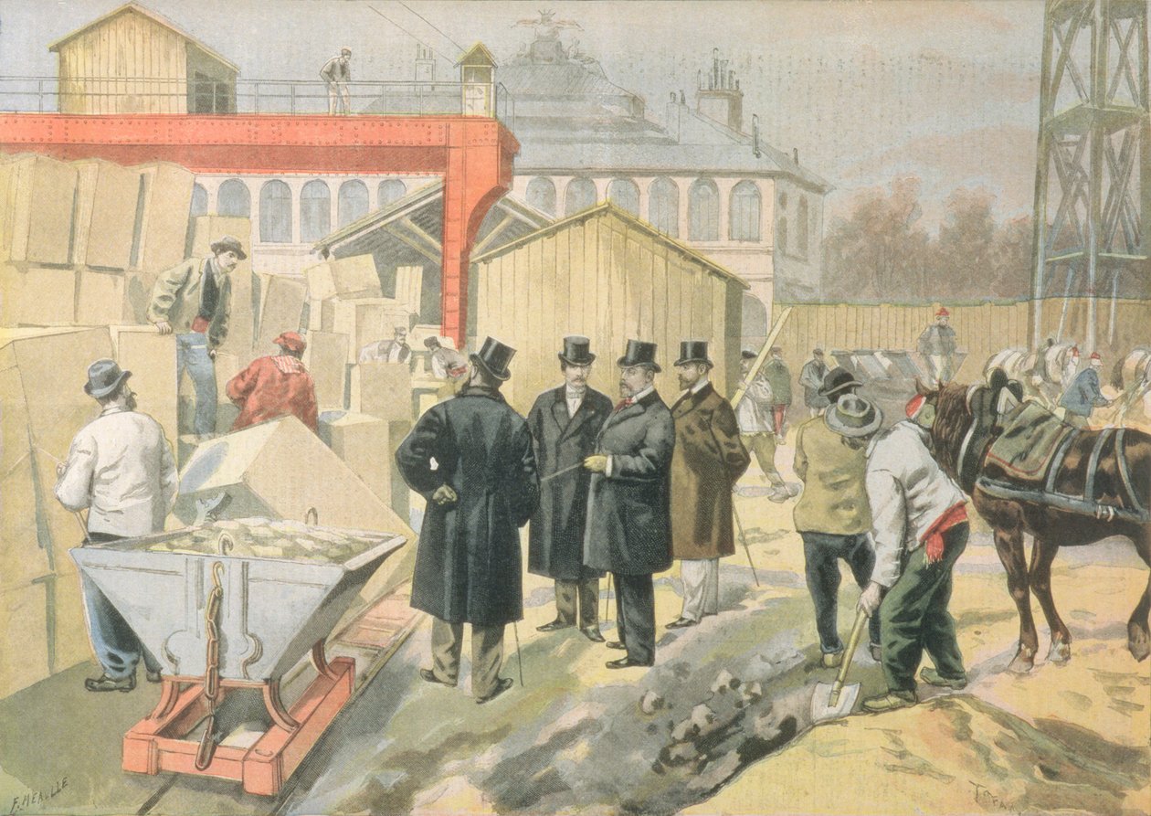 O Príncipe de Gales (1841-1910) Visita ao local de construção da Exposição Universal de 1900, do &39;Le Petit Journal&39;, 20 de março de 1898 de Oswaldo Tofani