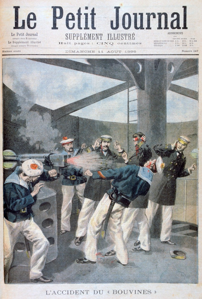 Acidente no navio de guerra francês Bouvines, 1895 de Oswaldo Tofani